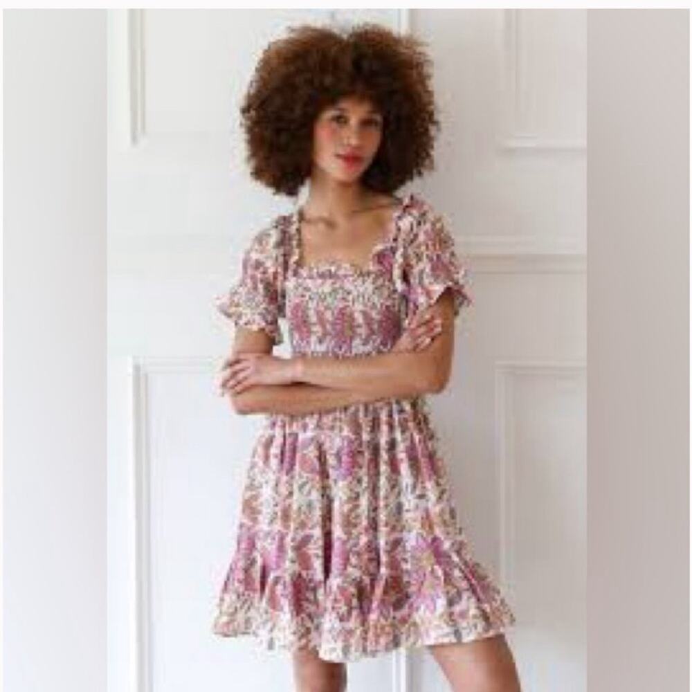 MILLE Resort Dress Kiki Floral Mini Dress Pink Size M